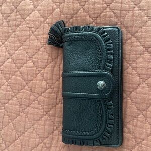 Brighton Black Leather Wallet with Tassel